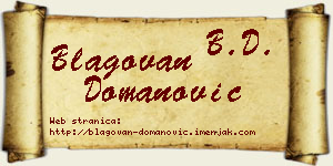 Blagovan Domanović vizit kartica